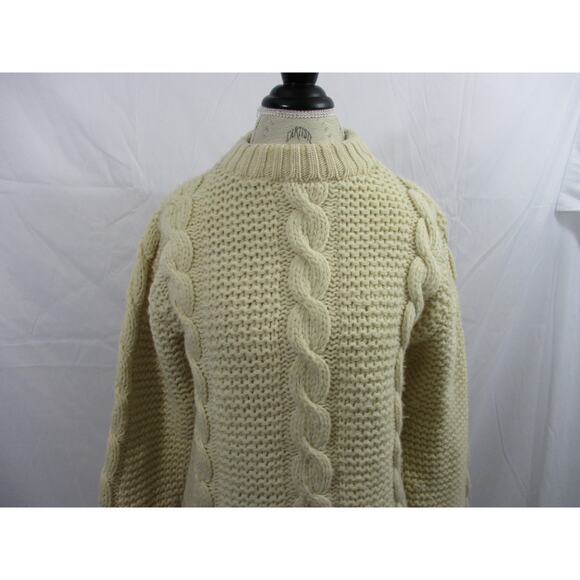 Vintage Regent Row Ivory Cable Knit Sweater Medium to Large - Picture 5 of 16